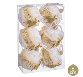 S/6 BOLAS CIERVO FOAM ORO 6 X 6 X 6 CM