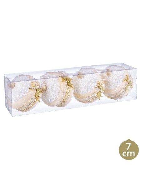 S/4 BOLAS CIERVO FOAM ORO 7 X 7 X 7 CM