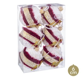 S/6 BOLAS CIERVO FOAM BURDEOS 6 X 6 X 6 CM