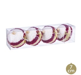 S/4 BOLAS CIERVO FOAM BURDEOS 7 X 7 X 7 CM