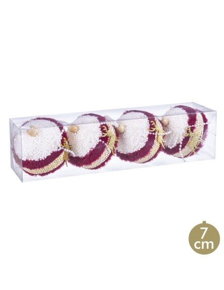 S/4 BOLAS CIERVO FOAM BURDEOS 7 X 7 X 7 CM