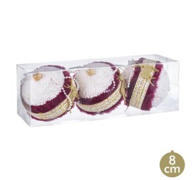 S/3 BOLAS CIERVO FOAM BURDEOS 8 X 8 X 8 CM