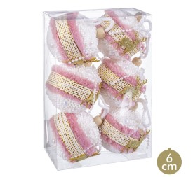 S/6 BOLAS CIERVO FOAM ROSA 6 X 6 X 6 CM
