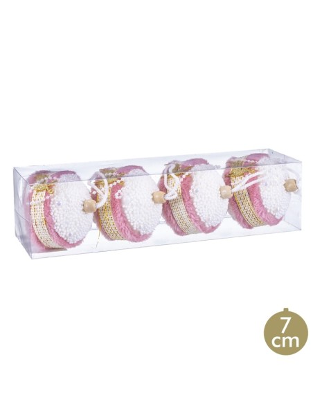 S/4 BOLAS CIERVO FOAM ROSA 7 X 7 X 7 CM