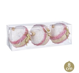 S/3 BOLAS CIERVO FOAM ROSA 8 X 8 X 8 CM