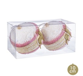 S/2 BOLAS CIERVO FOAM ROSA 10 X 10 X 10 CM