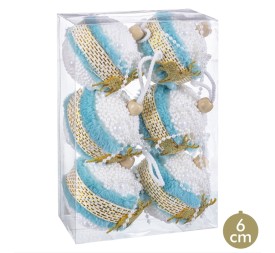 S/6 BOLAS CIERVO FOAM TURQUESA 6 X 6 X 6 CM