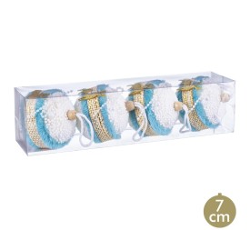 S/4 BOLAS CIERVO FOAM TURQUESA 7 X 7 X 7 CM