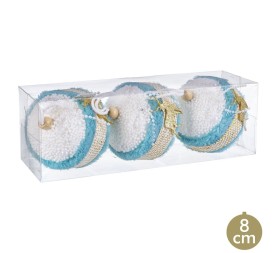 S/3 BOLAS CIERVO FOAM TURQUESA 8 X 8 X 8 CM