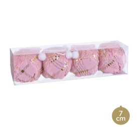 S/4 BOLAS CUADROS FOAM ROSA 7 X 7 X 7 CM