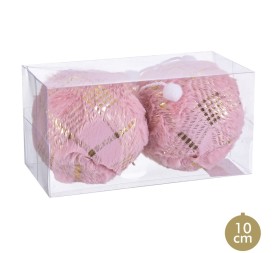 S/2 BOLAS CUADROS FOAM ROSA 10 X 10 X 10 CM