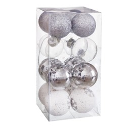 S/16 BOLAS DECORADA FOAM PLATA 6 X 6 X 6 CM
