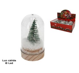 CUPULA ARBOL 8LED DECORADO 14 CM