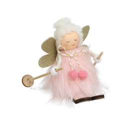 ÁNGEL SENTADO ROSA 12X11X4,5CM