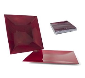 BAJO PLATO CUADRADO ROJO 30CM
