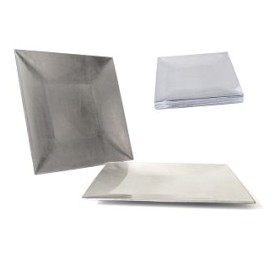 BAJO PLATO CUADRADO PLATA 30CM
