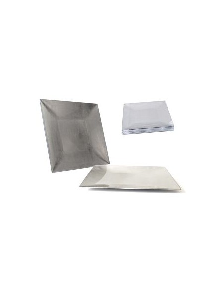 BAJO PLATO CUADRADO PLATA 30CM