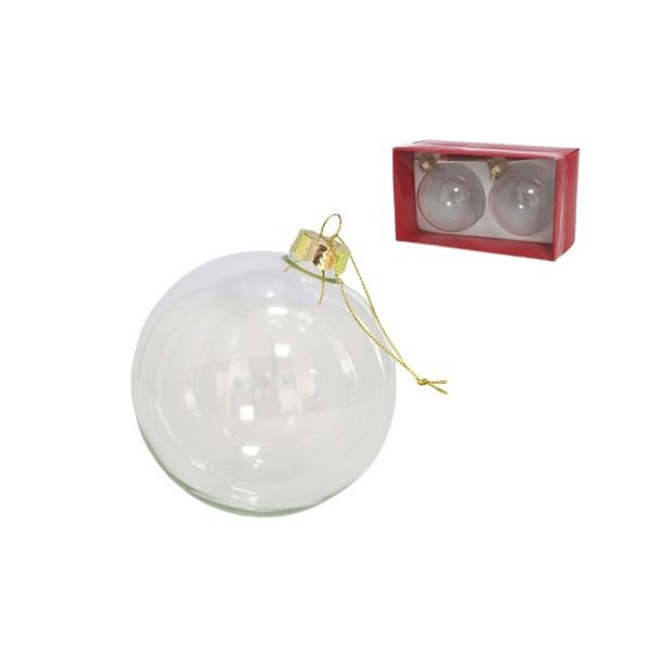 BOLA NAVIDAD X2 CRISTAL 8CM