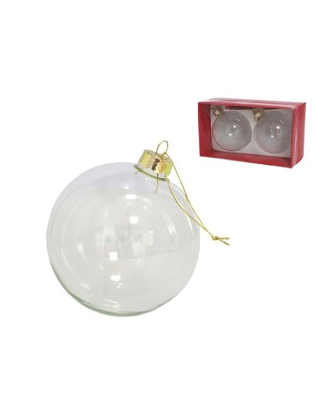 BOLA NAVIDAD X2 CRISTAL 8CM