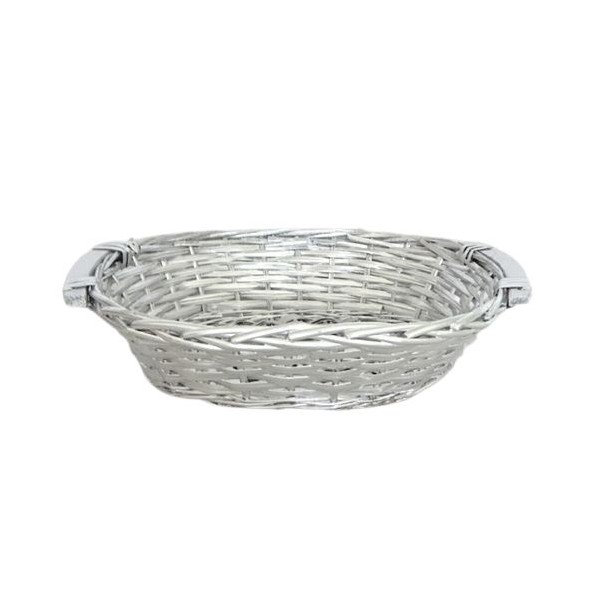 CESTA OVAL XMAS SILBON 38X28X10CM