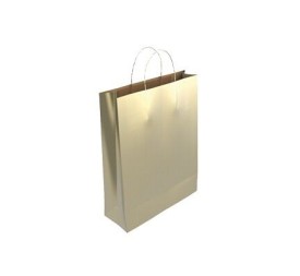 BOLSA PAPEL KRAFT ORO M 27x12x37 cm