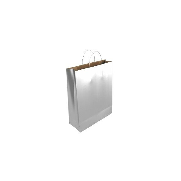 BOLSA PAPEL KRAFT PLATA L 32x14x40 cm