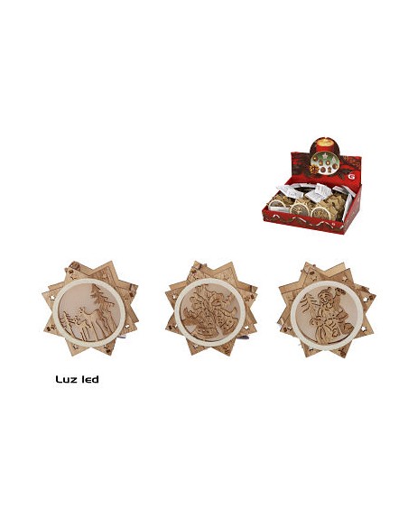 COLGANTE ESTRELLA TAMBOR 1LED 12CM 3STD