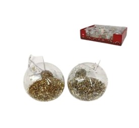 BOLA NAVIDAD TRANSP ESPUMILLÓN ORO 6CM 2