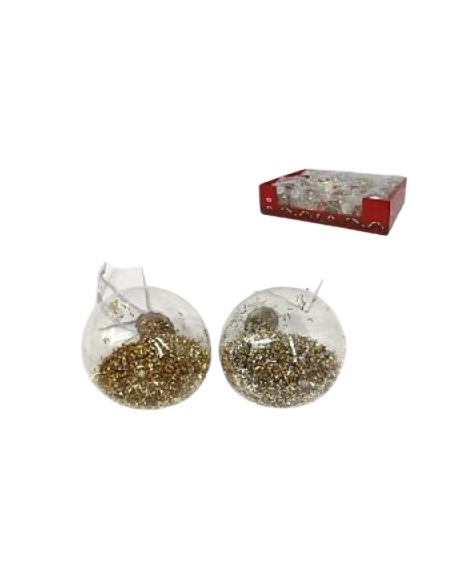 BOLA NAVIDAD TRANSP ESPUMILLÓN ORO 6CM 2