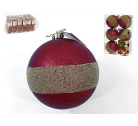 BOLA NAVIDAD X6 SATURN ROJO OSCURO 6CM