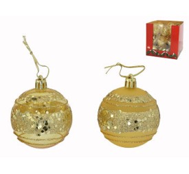 BOLA NAVIDAD FIESTA ORO 6CM 2STD
