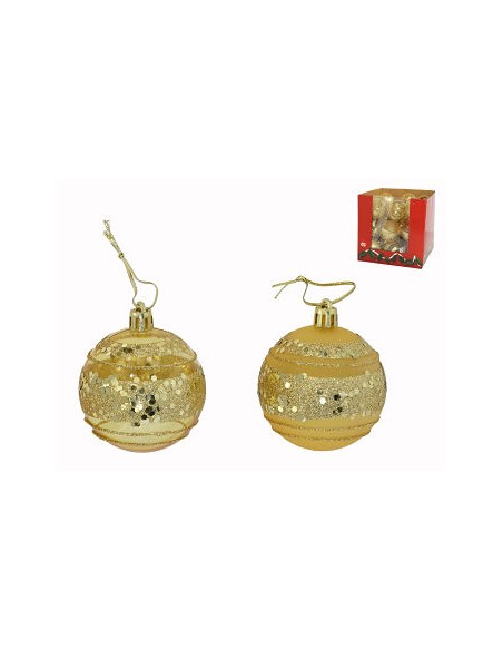 BOLA NAVIDAD FIESTA ORO 6CM 2STD