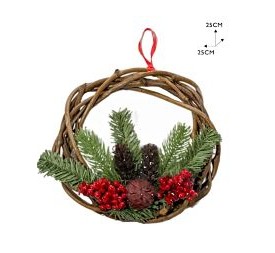 GUIRNALDA DE RATÁN NAVIDAD 25CM (48)