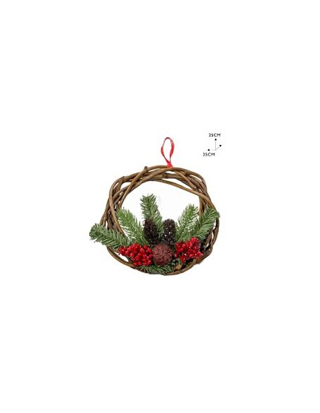 GUIRNALDA DE RATÁN NAVIDAD 25CM (48)