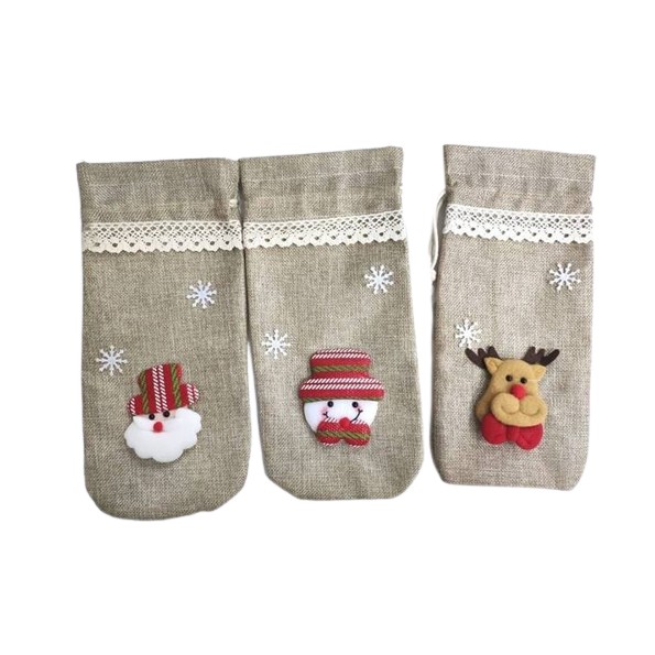 BOLSA SACO NAVIDAD BOTELLA 30X14CM 3STD