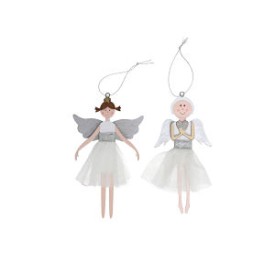 COLGANTE ÁNGEL TUTÚ BLANCO 15CM 2STD