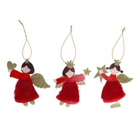 COALGNTE ÁNGEL ROJO ALAS ORO 12CM 3STD