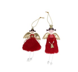 COLGANTE ÁNGEL ROJO ALAS ORO 15,5CM 2STD