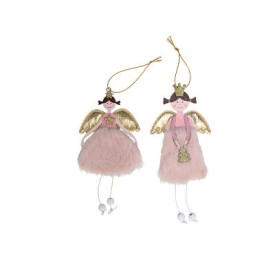 COLGANTE ÁNGEL ROSA ALAS ORO 15,5CM 2STD