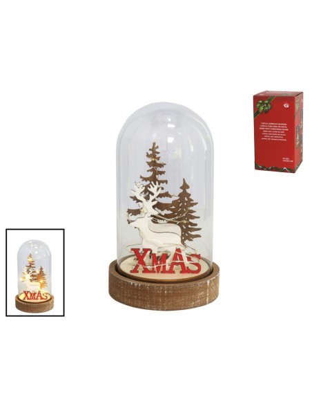 CÚPULA ÁRBOLES NAVIDAD ORO XMAS 10LED 20