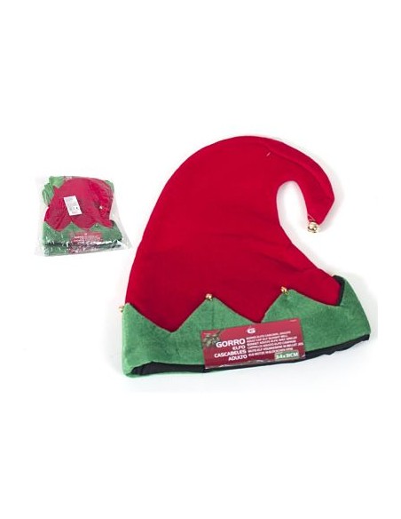 GORRO ELFO CASCABELES ADULTO 34X31CM