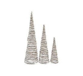 CONO SET 3 LED RATAN 20X80 BLANCO