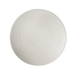 BANDEJA DéCOR.MADERA DIA.34CM BLANCO PUNTOS