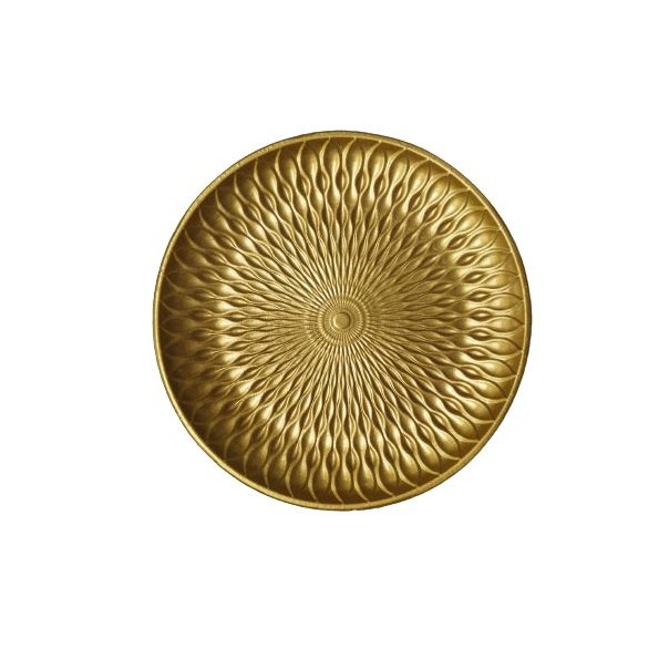 BANDEJA DéCOR.MADERA DIA.29CM ORO LINEAS