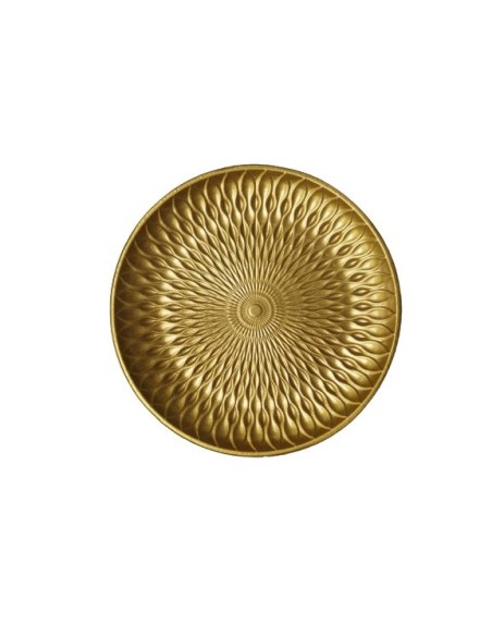 BANDEJA DéCOR.MADERA DIA.29CM ORO LINEAS