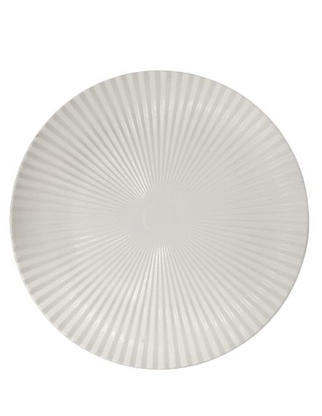 BANDEJA DéCOR.MADERA DIA.29CM BLANCO LINEAS