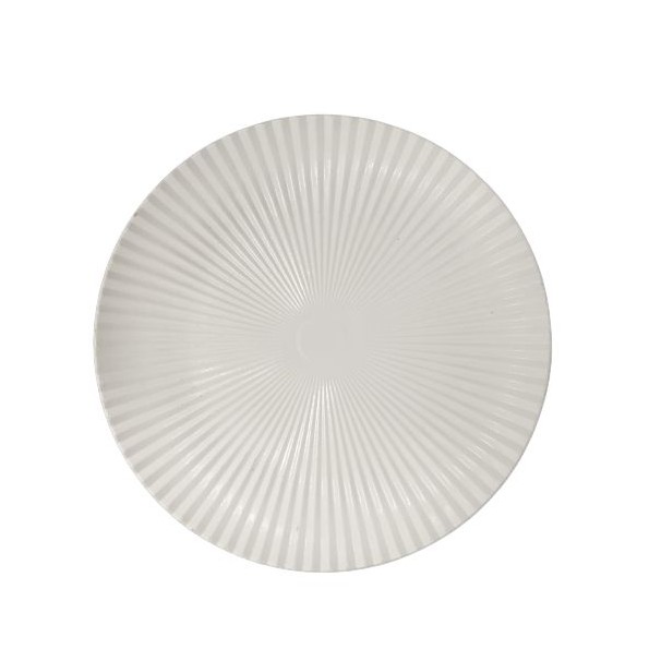 BANDEJA DéCOR.MADERA DIA.34CM BLANCO LINEAS