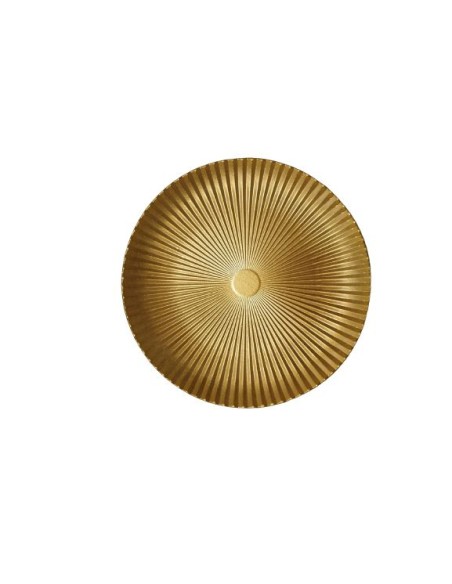 BANDEJA DéCOR.MADERA DIA.34CM 2 COL DORADO LINEAS