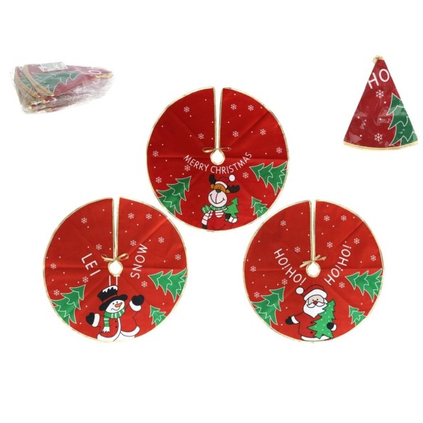 MANTA ROJA ÁRBOL NAVIDAD 60CM 3STD