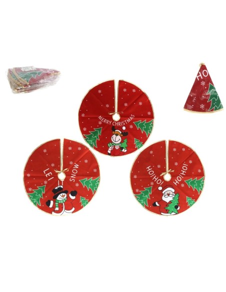 MANTA ROJA ÁRBOL NAVIDAD 90CM 3STD